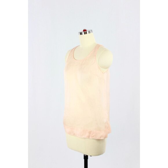 CLUB MONACO Pink Sheer 100% Silk Organza Shell Tank Blouse, Size XS - Picture 4 of 13